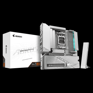 Bild zu Moederborden: B850M Aorus Stealth (Ice): Gigabyte combineert mATX met connectors op de achterkant