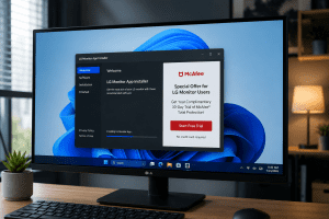 Bild zu Besturingssystemen: Microsoft grijpt in na kritiek op LG-monitoren die McAfee-pop-ups tonen