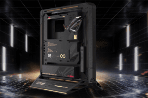 Bild zu Behuizingen: Asus ROG GR20: aluminium open-frame kast met cilindervormige fan